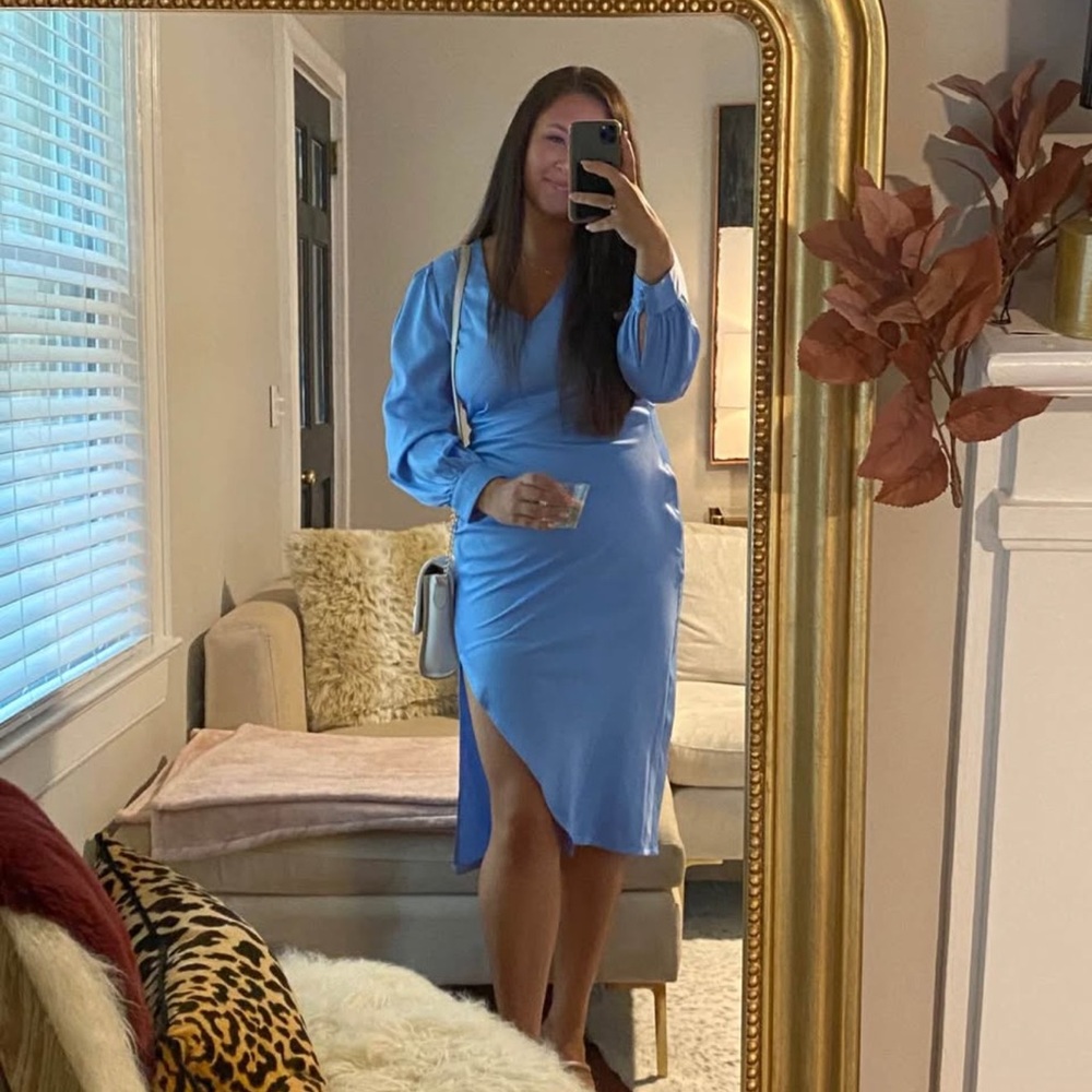 Kendall & Kylie Light Blue Long Sleeve Dress